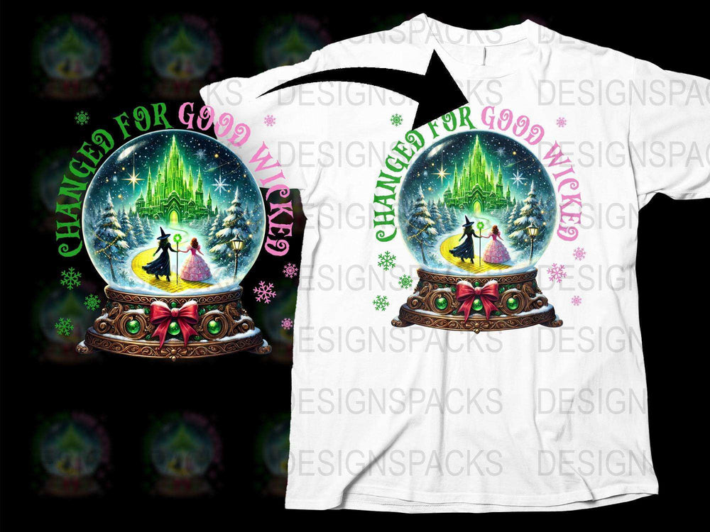 Wicked Witch Snow Globe T-Shirt, Broadway Musical Fan Tee, Colorful Graphic Tee, Unique Christmas Gift Idea