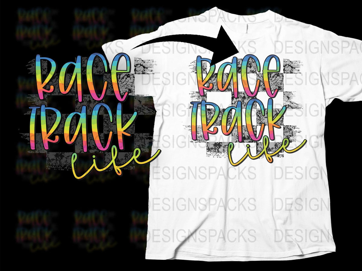Race Track Life T-Shirt, Colorful Racing Fan Tee, Motorsport Lover Gift, Unisex Graphic Shirt