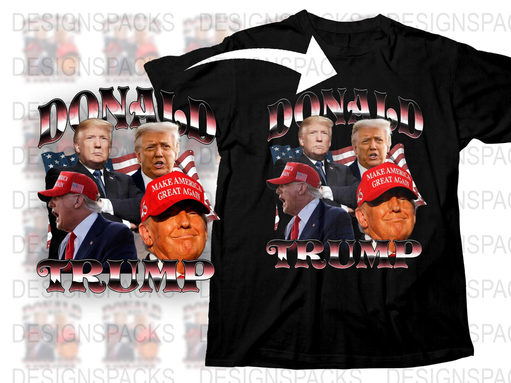 Donald Trump T-Shirt Make America Great Again Patriotic USA Flag Tee Unisex