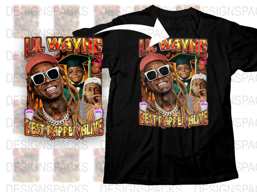 Lil Wayne T-Shirt Best Rapper Alive Graphic Tee Hip Hop Music Fan Merchandise Black Shirt