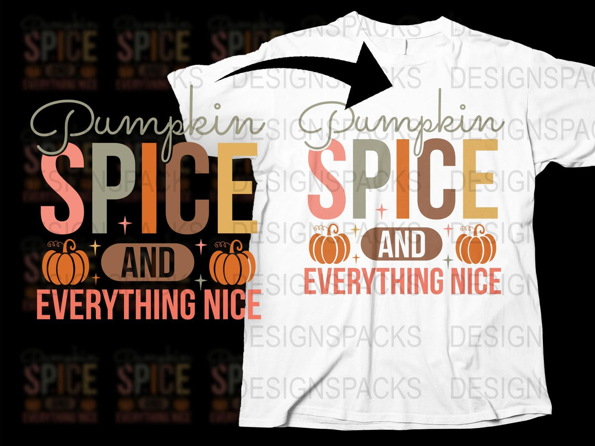 Pumpkin Spice and Everything Nice Autumn T-Shirt, Fall Graphic Tee, Halloween Casual Shirt, Thanksgiving Outfit