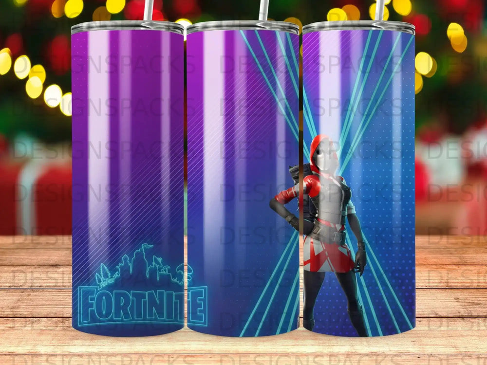 Fortnite Character Purple Blue Tumbler Gamer Drinkware product type