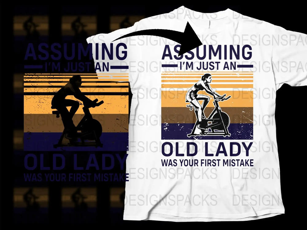 Vintage Fitness T-Shirt, Retro Gym Lady Design, Humorous Workout Tee, Old Lady Mistake Graphic, Unisex Clothing