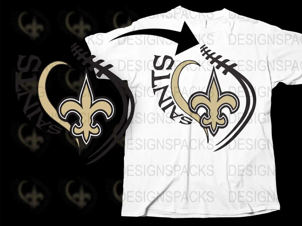 New Orleans Saints T-Shirt, NFL Team Logo Tee, Black and Gold Sports Apparel, Unisex Football Shirt