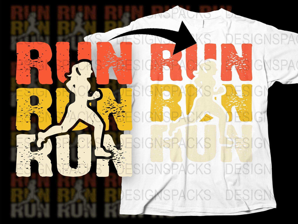 Bold Run Fun Graphic T-Shirt, Colorful Running Text, Athletic Tee, Casual Sportswear, Unisex Fit