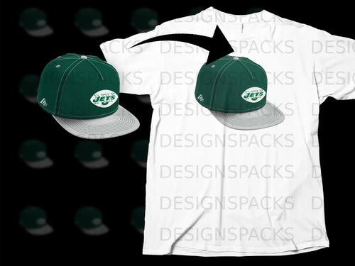 Trendy T-Shirt with New York Jets Hat Design