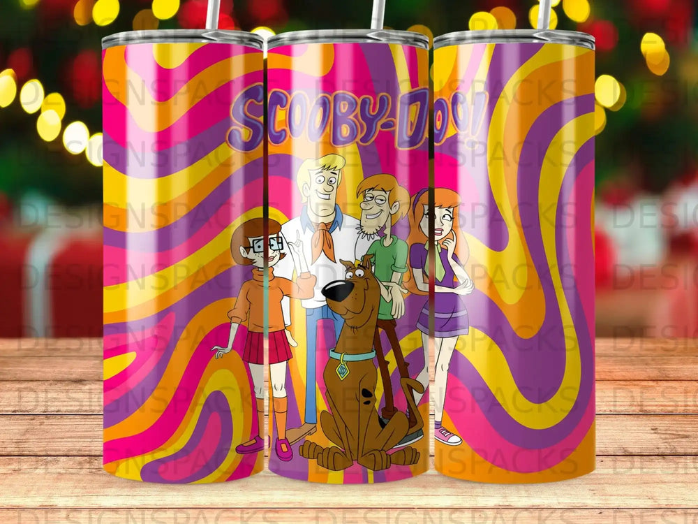 Scooby Doo Mystery Gang Groovy Wave Pattern Tumbler product type