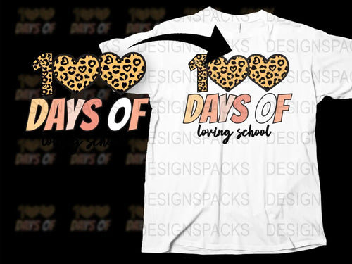 Leopard Print 100 Days of Loving School T-Shirt, Teacher Appreciation Graphic Tee