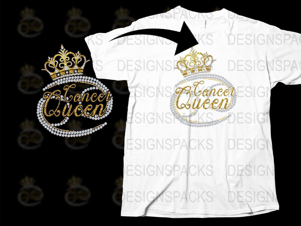 Dance Queen T-Shirt, Gold Crown and Pearls Graphic, Women's White Tee, Glitter Design, Stylish Casual Apparel