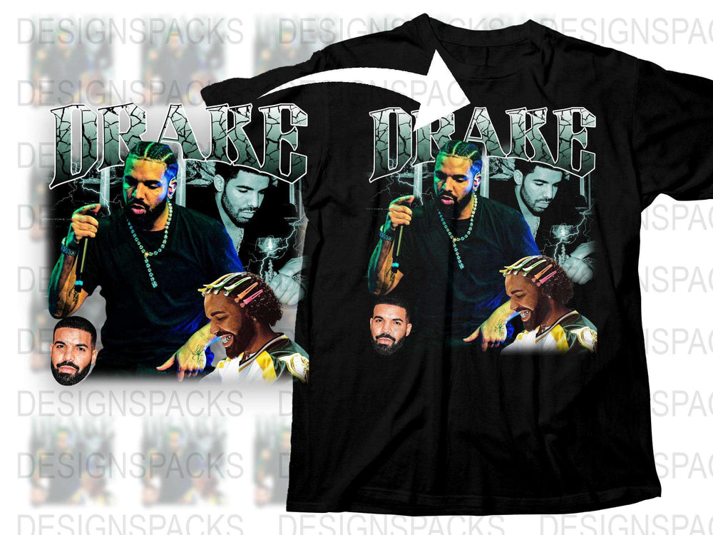 Drake Inspired Graphic T-Shirt, Hip Hop Artist Printed Tee, Urban Music Fashion, Black Concert Shirt