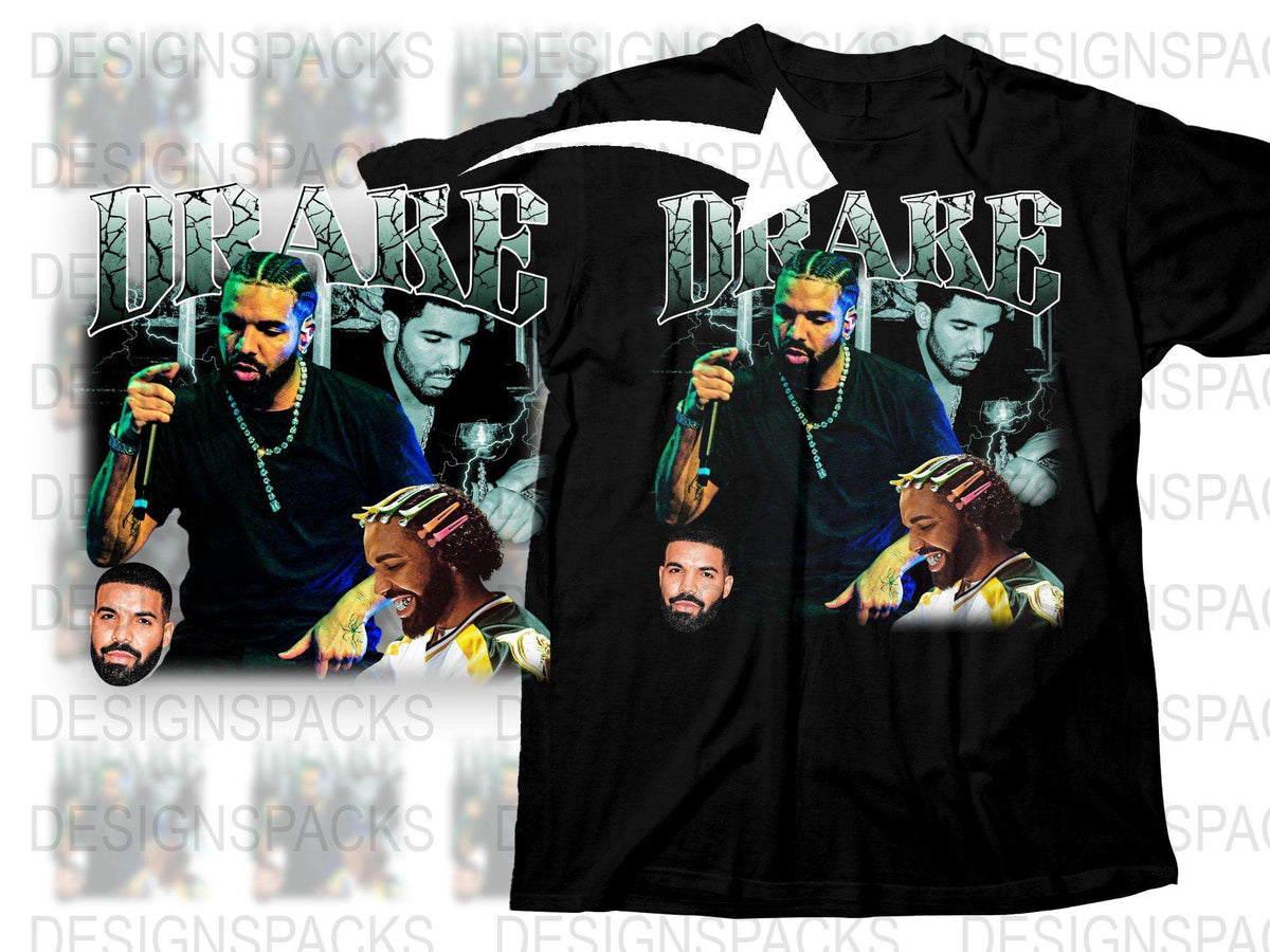 Drake Inspired Graphic T-Shirt, Hip Hop Artist Printed Tee, Urban Music Fashion, Black Concert Shirt