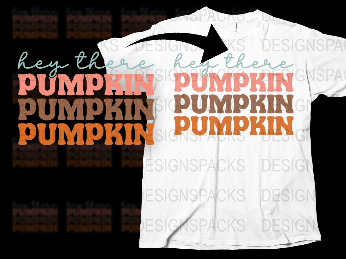 Hey There Pumpkin T-Shirt, Funny Fall Tee, Halloween Party Shirt, Autumn Graphic Top for Men and Women