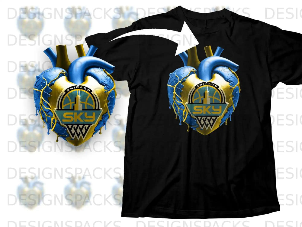 Chicago Sky Heart Design Basketball Team Shirt