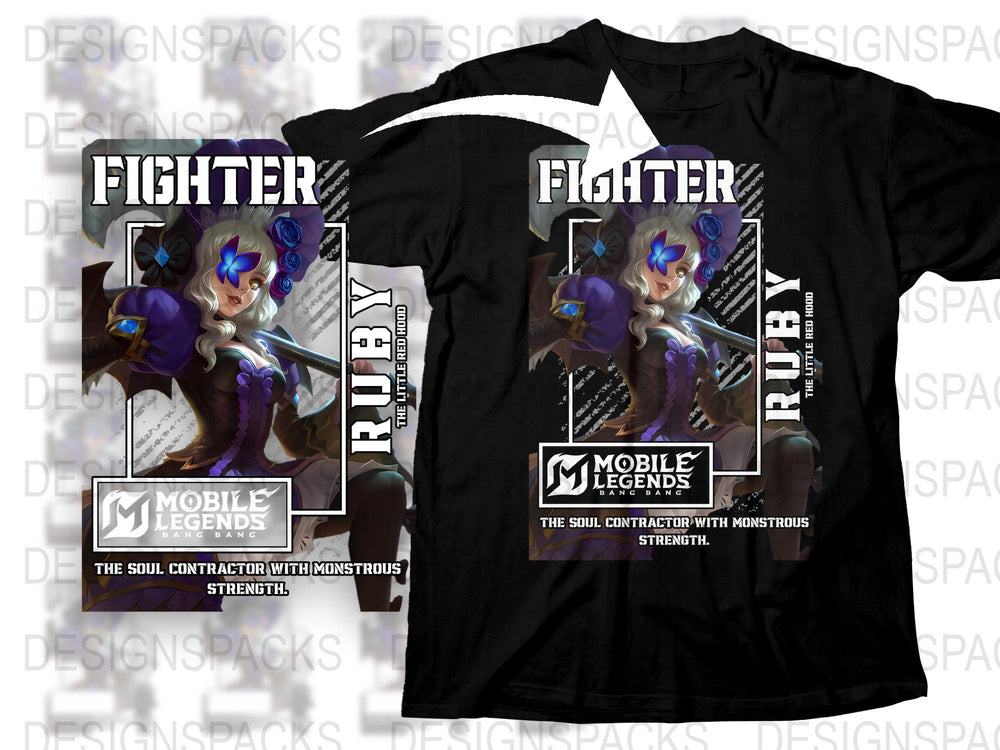 Mobile Legends Ruby Fighter T-Shirt, Gaming Tee, Soul Contractor Design, Monstrous Strength Graphic Shirt