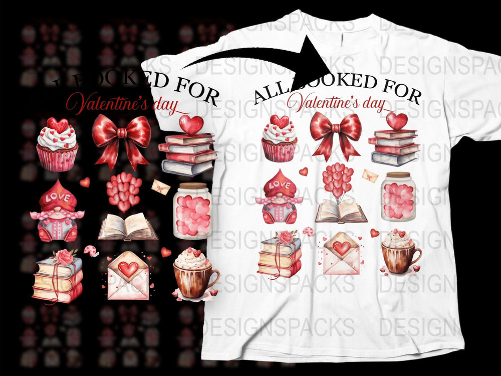Valentine's Day T-Shirt, Love and Hearts Graphic Tee, Romantic Gifts for Her, Cute Couples Apparel