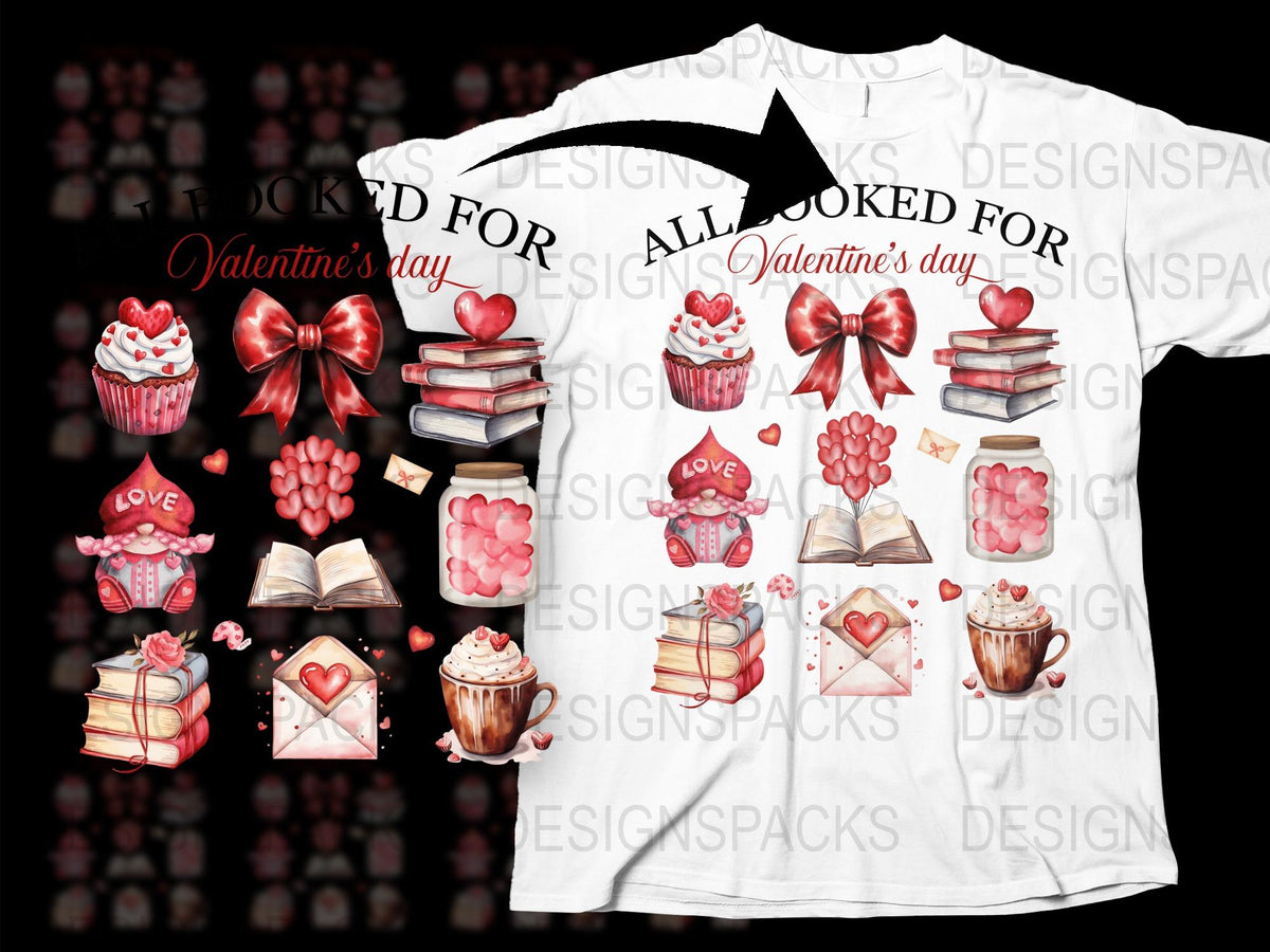 Valentine's Day T-Shirt, Love and Hearts Graphic Tee, Romantic Gifts for Her, Cute Couples Apparel