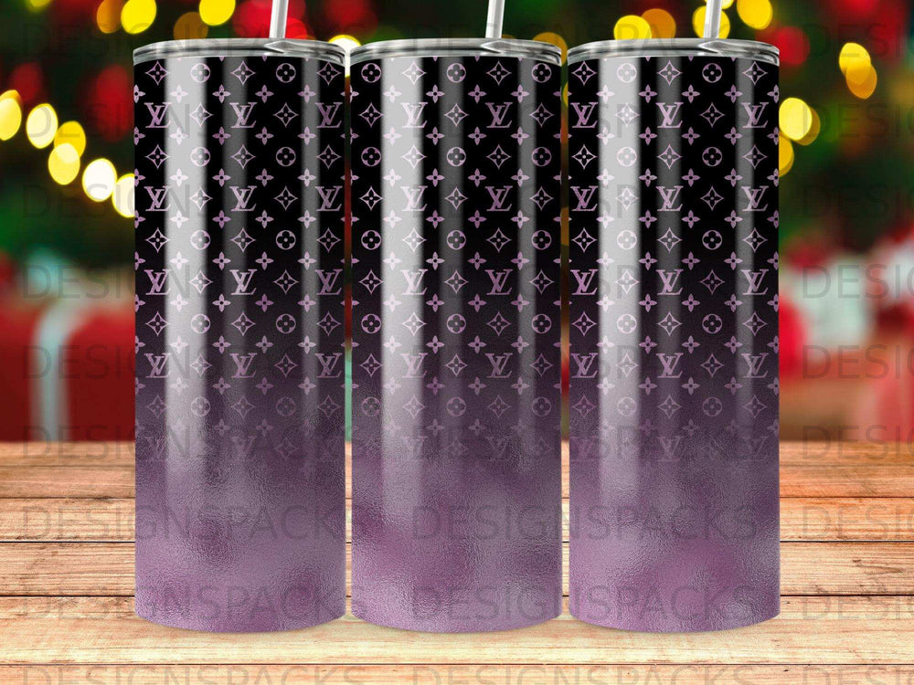 Black Purple Ombre LV Pattern Insulated Tumbler product type