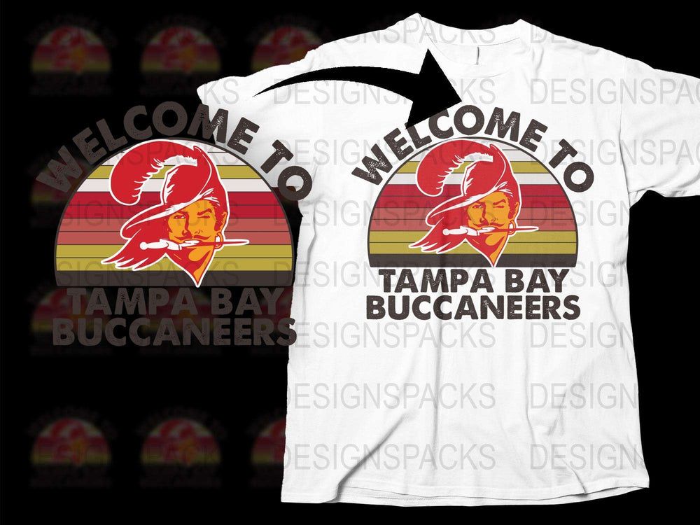 Tampa Bay Buccaneers T-Shirt Vintage Logo Design, Retro Football Fan Apparel White Tee