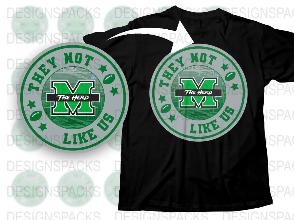 Black T-shirt with Green Graphic Text 'They Not XO Like Us', Sports Fan Apparel, Trendy Design, Unisex Fashion Tee