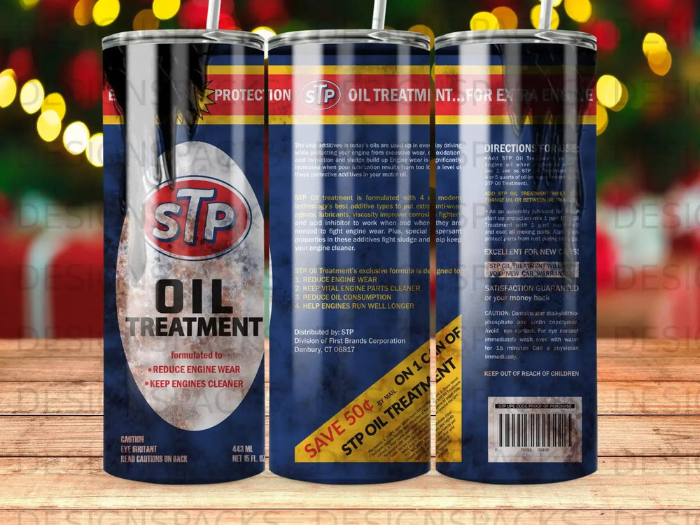 STP Oil Treatment can with directions, benefits, and rebate offer.