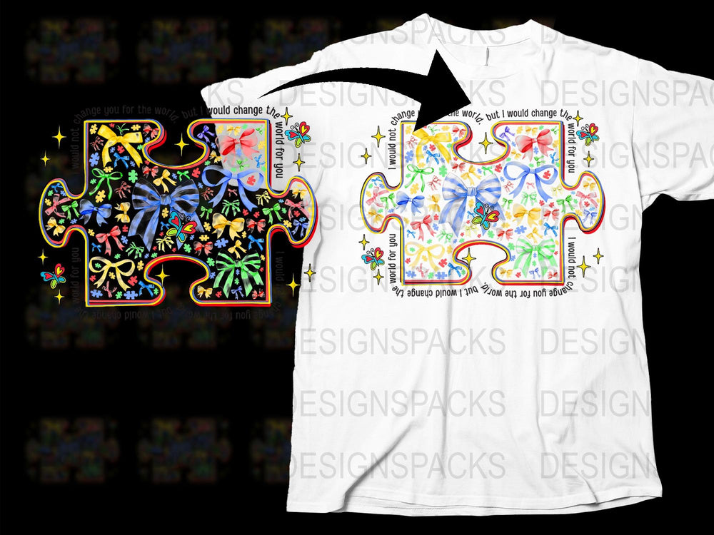Colorful Puzzle Piece Autism Awareness T-Shirt, Vibrant Graphic Print Unisex Tee