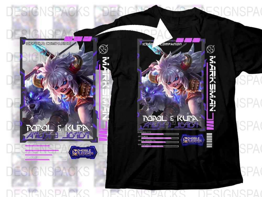Anime Inspired T-Shirt, Raquel Kita Warrior Graphic Tee, Fantasy Game Character Design, Unisex Black Shirt