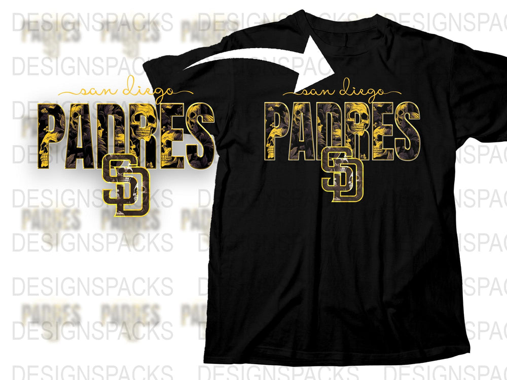 San Diego Padres T-Shirt, Black and Gold Logo Tee, Unisex Sports Apparel, Baseball Team Fan Gear