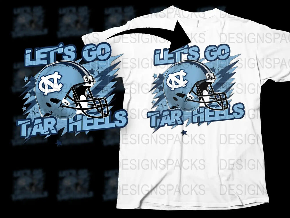 UNC Tar Heels T-Shirt, North Carolina Football Helmet Graphic Tee, Fan Apparel