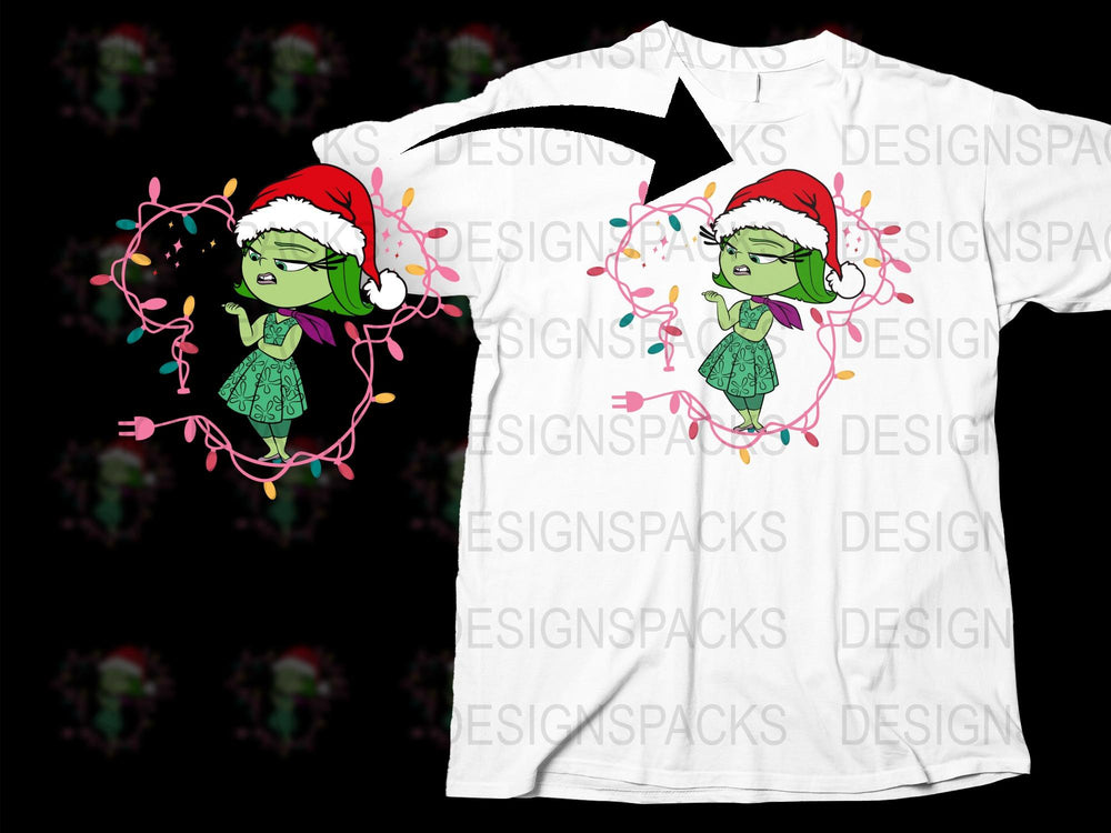 Festive Christmas T-Shirt, Grumpy Elf Graphic, Holiday Lights Design, Seasonal Apparel for Men and Women