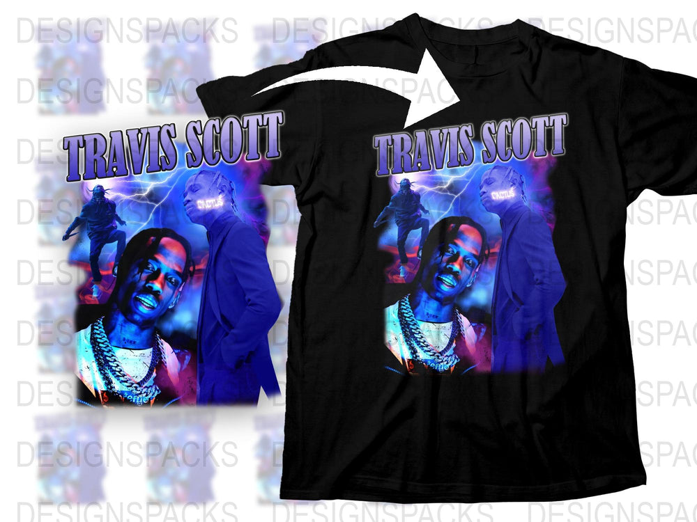 Travis Scott Inspired Graphic T-Shirt, Hip Hop Artist Concert Tee, Vibrant Music Fan Apparel, Unique Gift Idea
