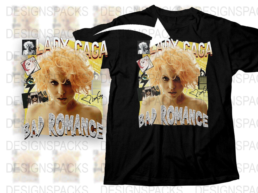 Lady Gaga Bad Romance Inspired Vintage T-Shirt, Retro Music Fan Tee, Pop Culture Merch, Graphic T-Shirt for Men and Women