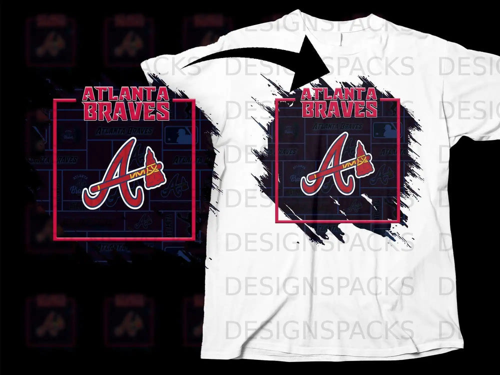 Atlanta Braves Logo Brush Stroke T-Shirt Design