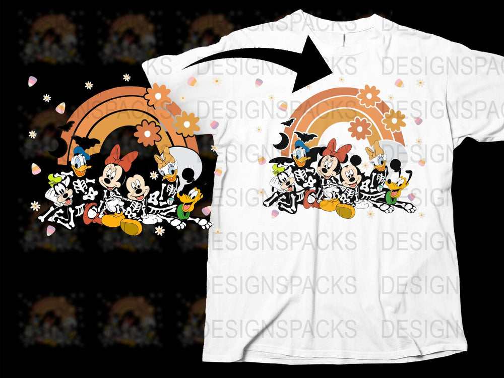 Disney Character T-Shirt, Mickey and Friends, Unisex Kids Cartoon Graphic Tee, Colorful Casual Wear