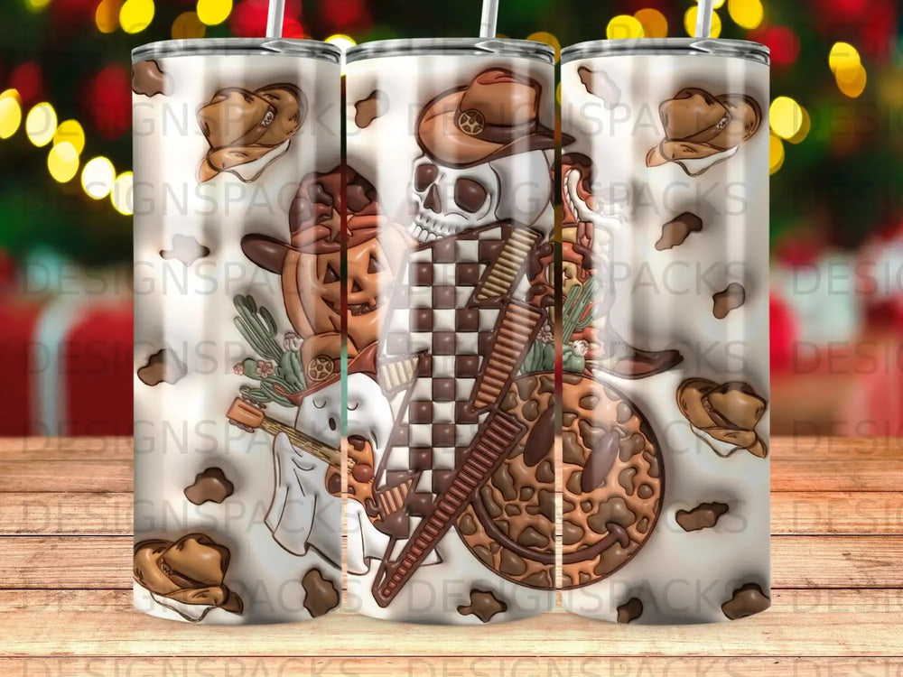 Cowboy Western Spooky Skull Pumpkin Ghost Camo Smiley product type