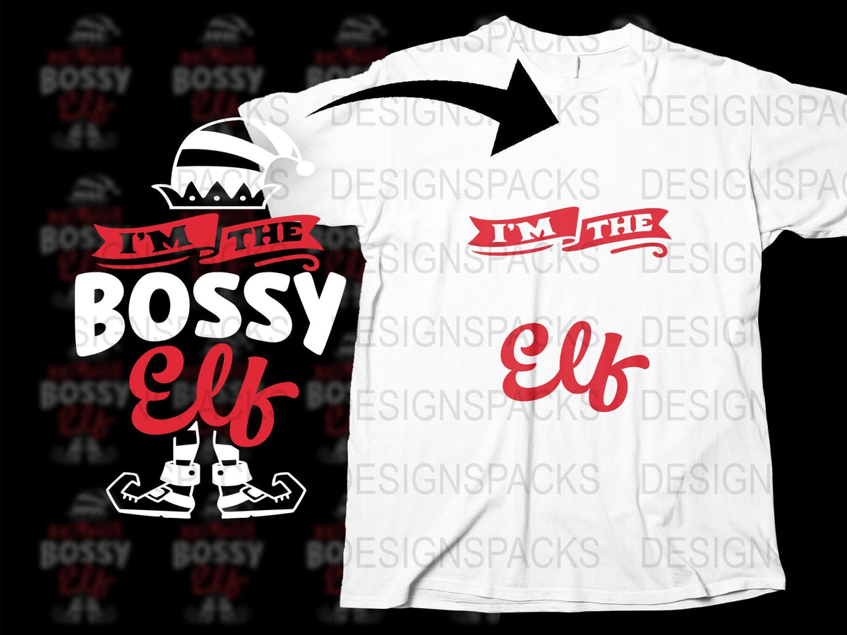 Bossy Elf Christmas T-Shirt, Funny Holiday Apparel, Festive Elf Graphic Tee, Unisex Winter Clothing, Gift Idea