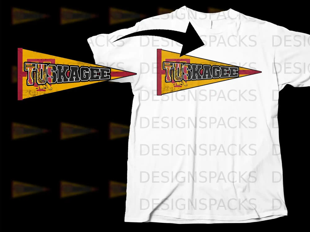 Tuskegee Vintage Pennant Graphic Design T-Shirt
