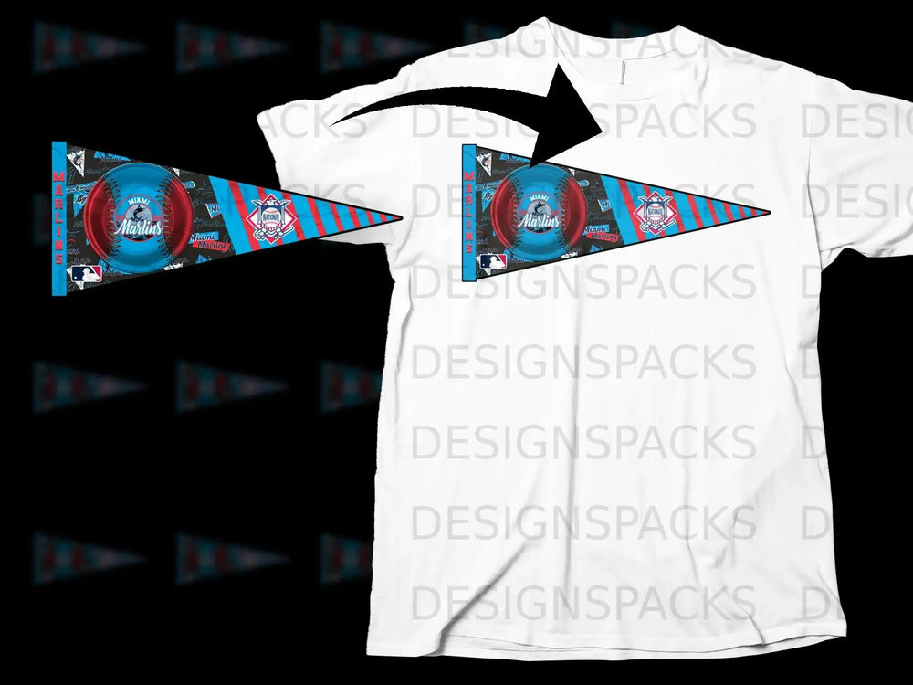 Miami Marlins Baseball Fan Souvenir Pennant Shirt