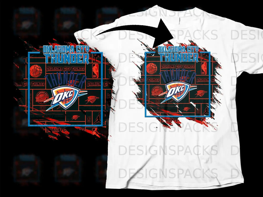 Oklahoma City Thunder NBA Design T-Shirt