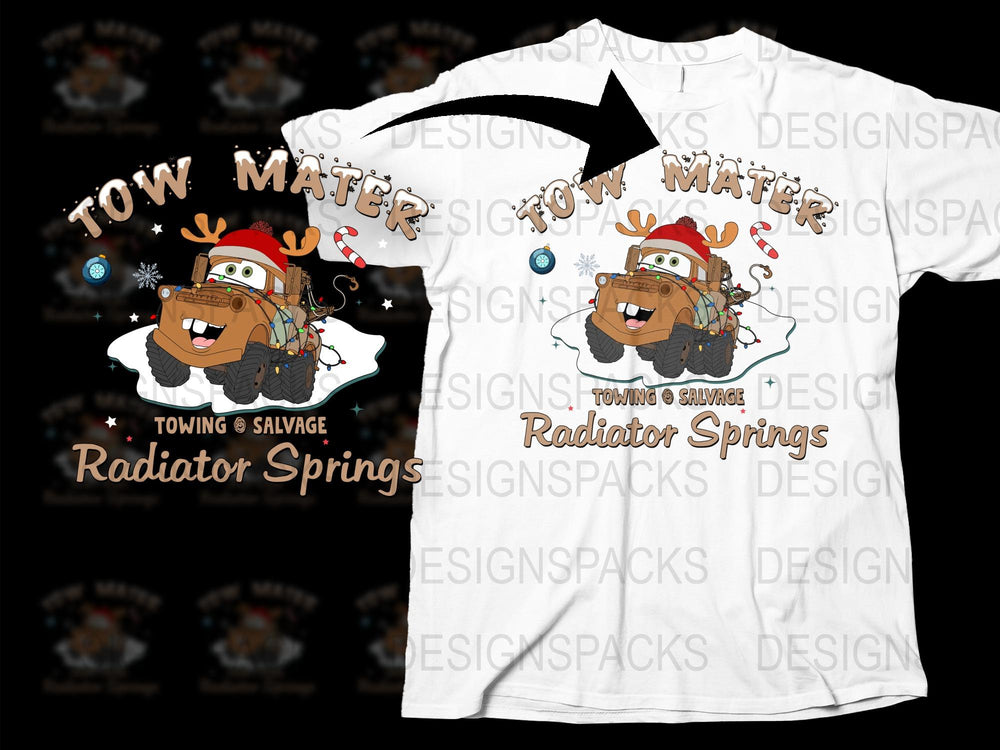 Tow Mater T-Shirt, Radiator Springs, Cartoon Car Graphic Tee, Kids and Adults Sizes, Fun Casual Wear
