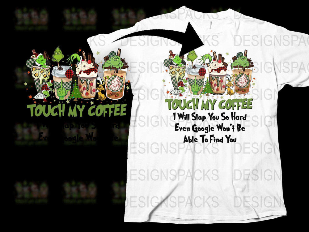 Funny Coffee T-Shirt, Touch My Coffee Graphic Tee, Humorous Quote, Unisex Cotton Shirt
