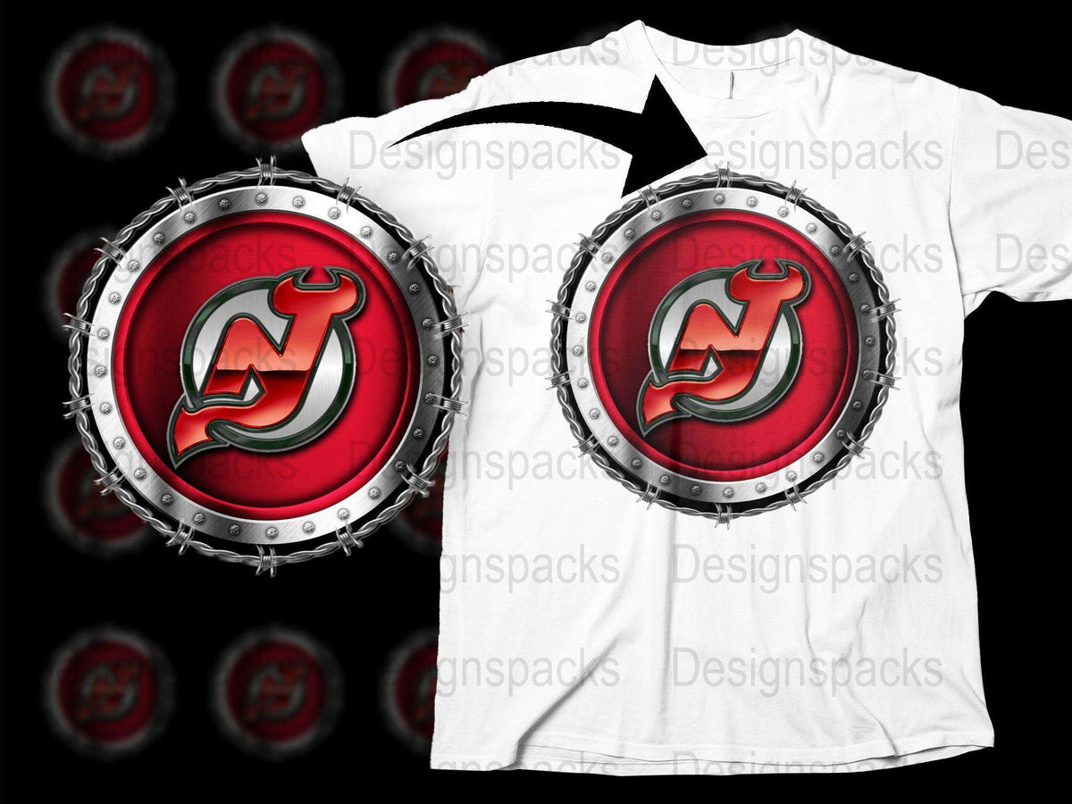 Men's New Jersey Devils Hockey Team Logo T-Shirt, Red and Black Graphic Tee, Sports Fan Apparel