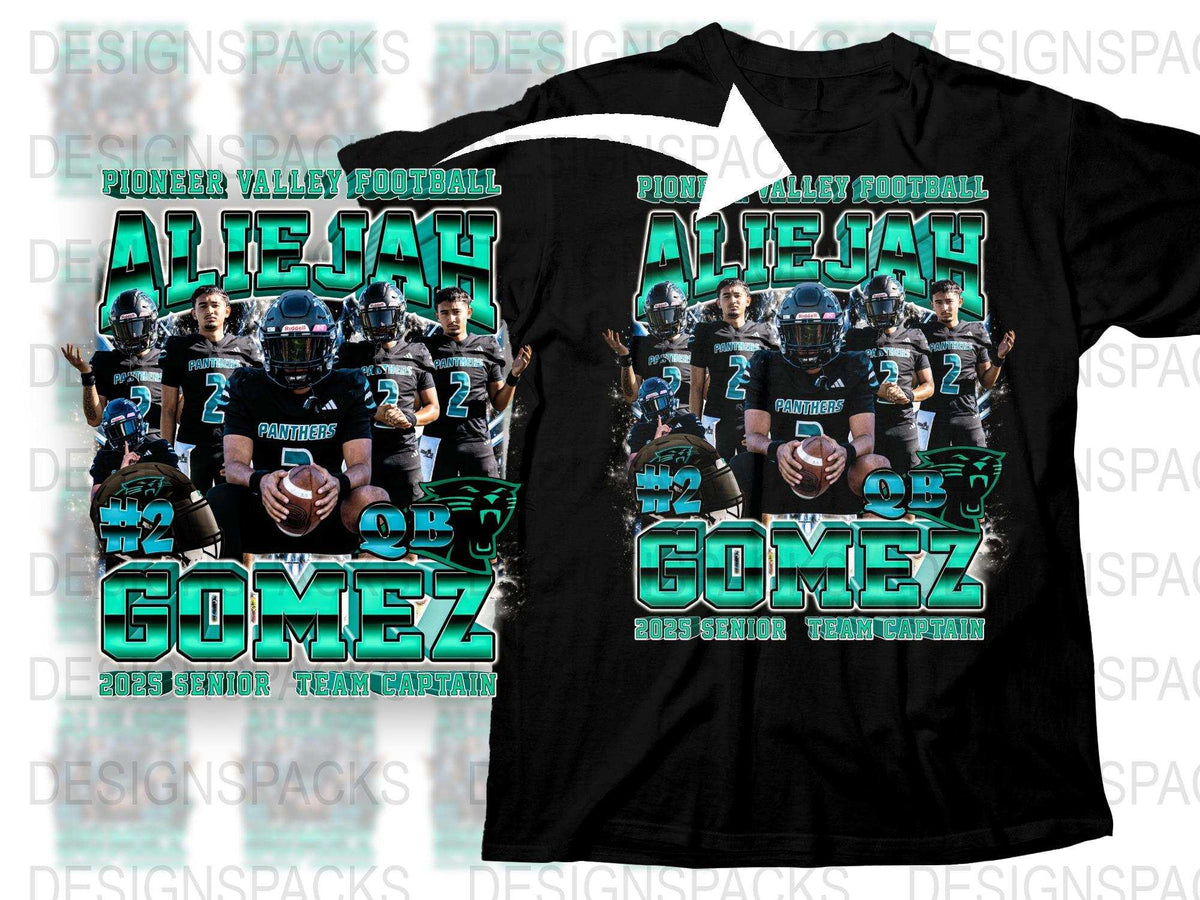 Custom High School Football T-Shirt, Senior Year Team Captain Gifts, Personalized Sports Apparel, Elijah Gomez 2023