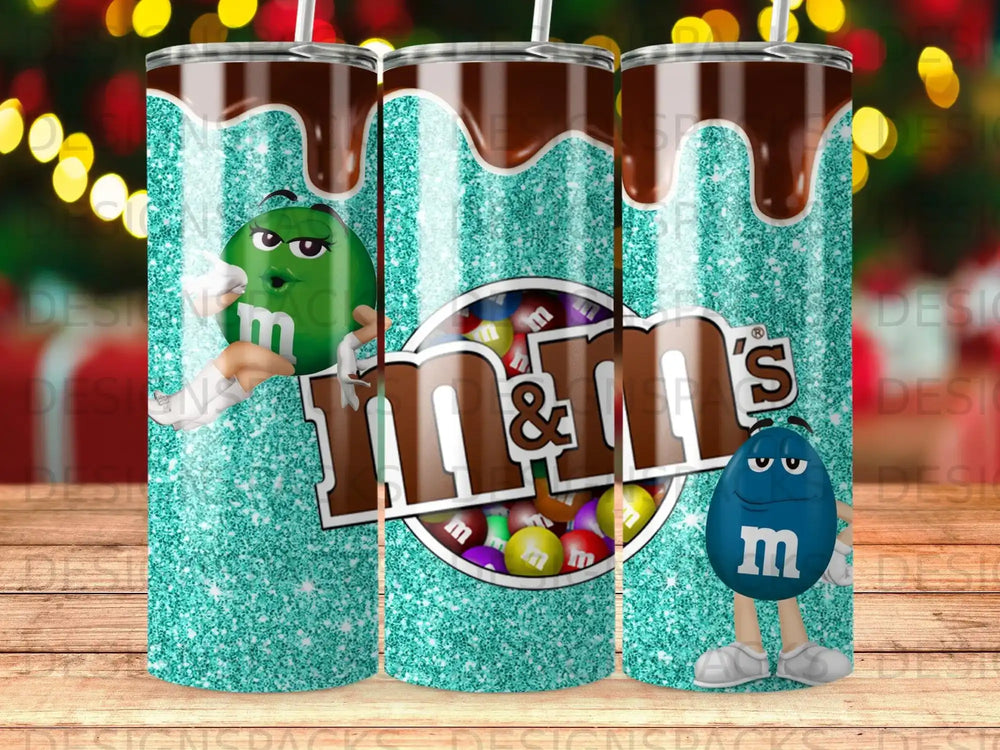 M&M's Characters Chocolate Drip Turquoise Glitter Tumbler product type