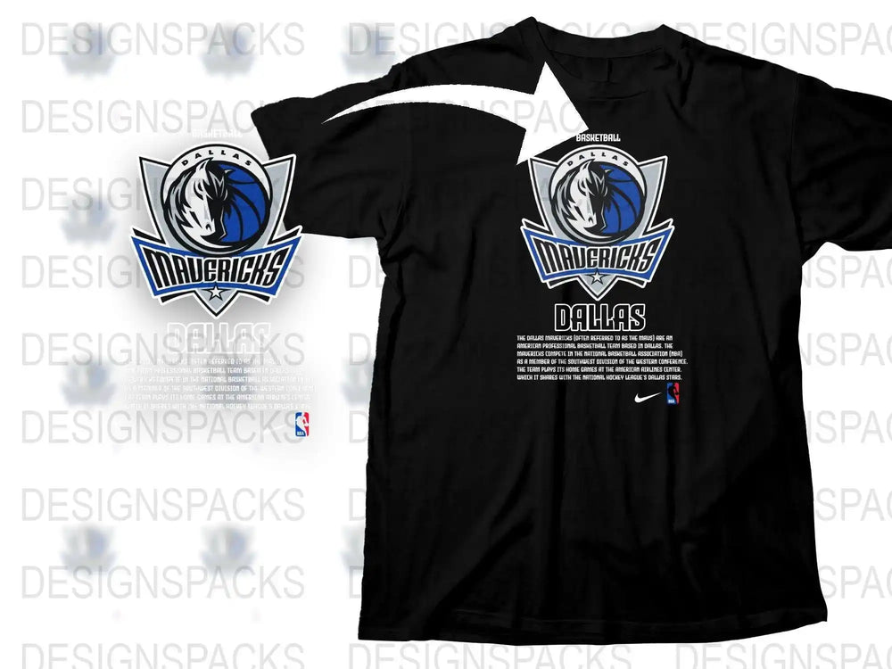 Dallas Basketball Team Black T-Shirt, Sports Fan Apparel, Adult Sizes, Casual Wear
