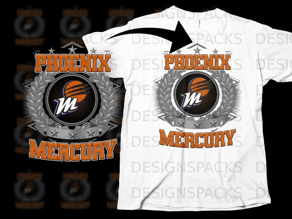 Phoenix Mercury Basketball Emblem Enthusiast T-Shirt