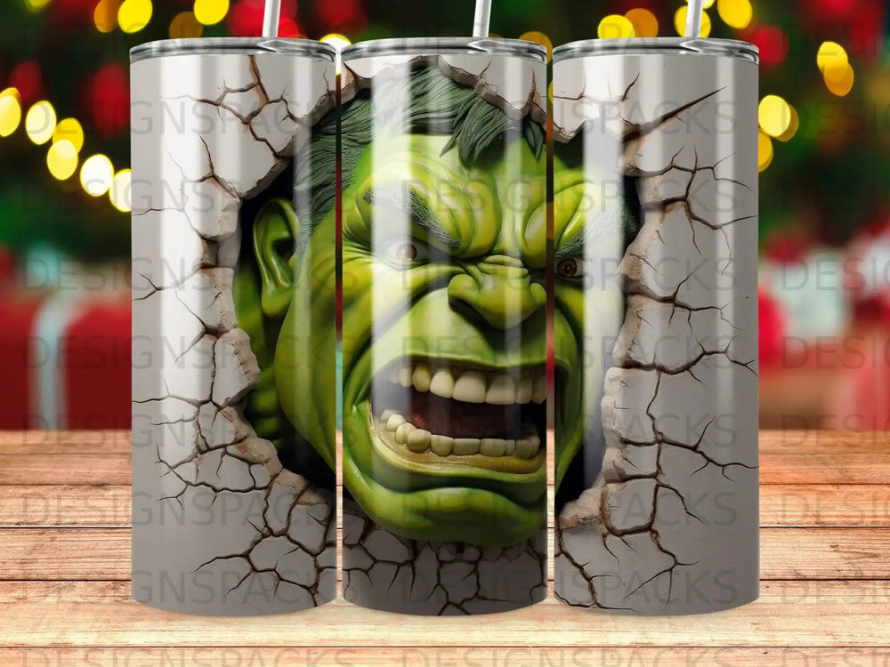 The Hulk breaking through a cracked surface.