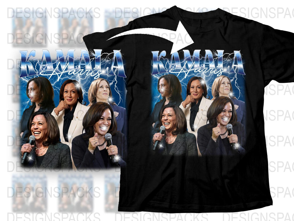 Kamala Harris Inspired Graphic T-Shirt, Feminist Icon Tee, Vice President Print, Women Empowerment, Black Cotton Shirt