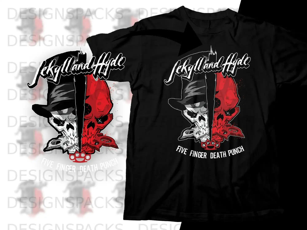 The Duality Skull T-Shirt Png Digital Download