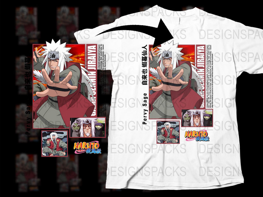 Naruto Anime T-Shirt, Jiraiya Graphic Tee, Manga Series Inspired, Unisex Clothing, Gift for Fans