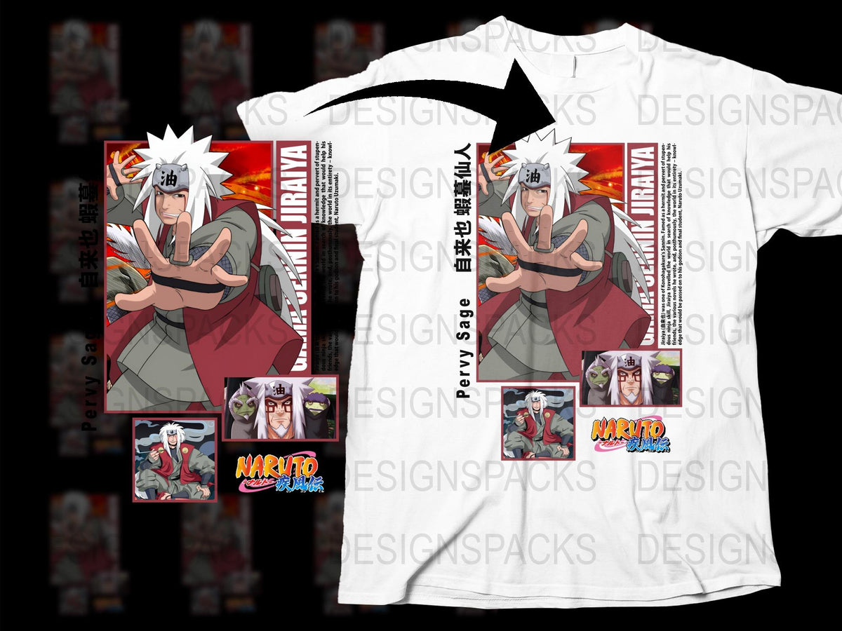 Naruto Anime T-Shirt, Jiraiya Graphic Tee, Manga Series Inspired, Unisex Clothing, Gift for Fans